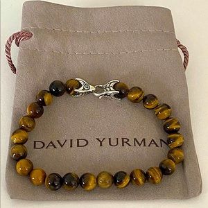 DAVID YURMAN Men's Spiritual Beads 8mm Bracelet Tiger’s Eye Sterling Sil…